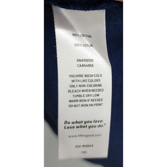 Life Is Good Women's V Neck Tee Shirt Top USA Heart Design Red/White/Blue Size M - Picture 7 of 7